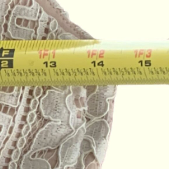 NEW Selfie Leslie Lace Dress Cocktail Overlay Boning Sleeveless White Tan Small - Picture 8 of 13